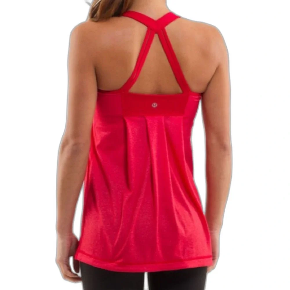 Lululemon Women's Power Technique Bright Red Racerback Athletic Tank Top Size 4